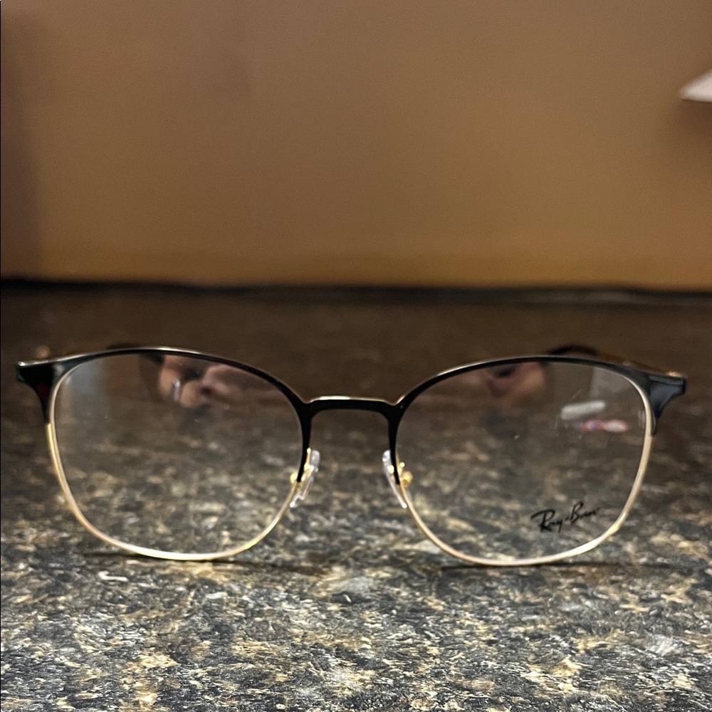 Ray-Ban Black and Gold Frame Glasses